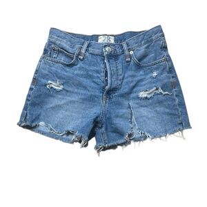 Free People Makai denim cut off Shorts 3” inseam blue size 28